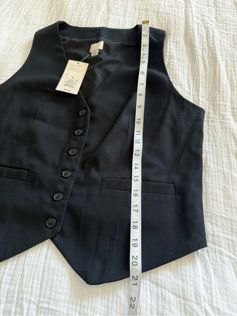 Women’s a new day Black Classic Button Tailored Vest - Picture 8 of 8